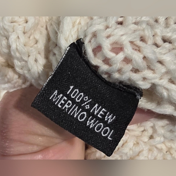 The Irish Store Cream Merino Wool Knit Sweater Size XL - Picture 5 of 5